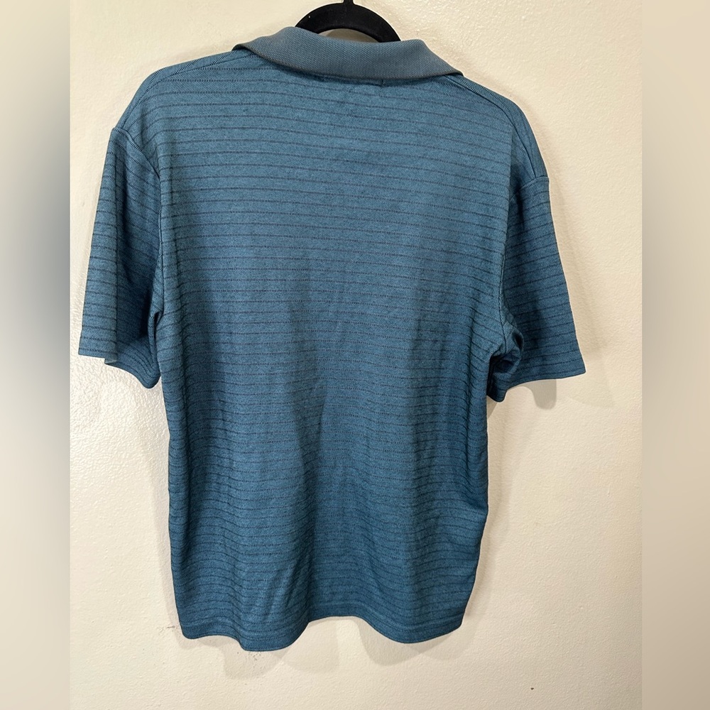 Concepts by Claiborne Men's Size Small Stripped Blue Short Sleeve Polo Shirt - Picture 3 of 7